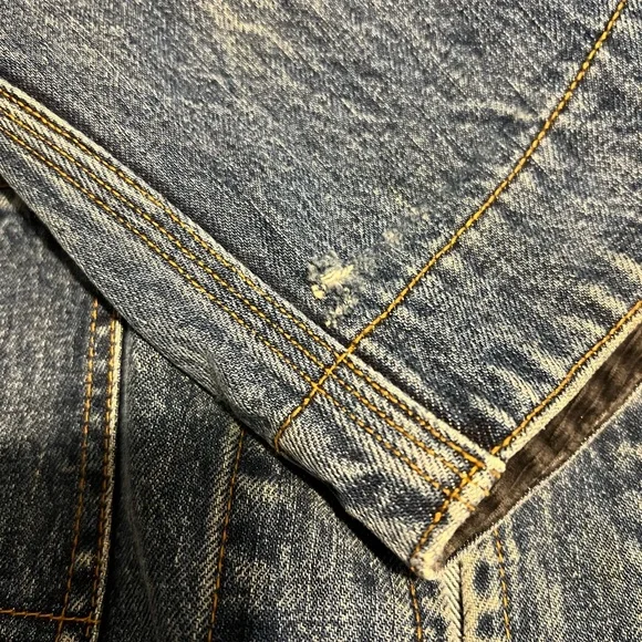Vtg Ralph Lauren Country Denim Jacket Workwear Chore Coat Med Blue Distressed - Picture 8 of 14